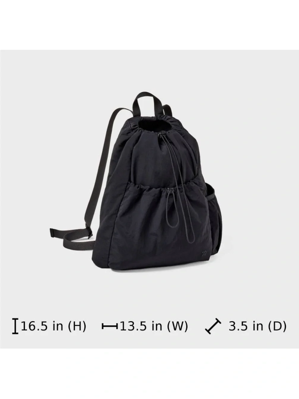 all in motion Black Softside Cinch Cord Backpack